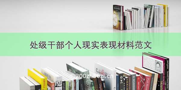 处级干部个人现实表现材料范文