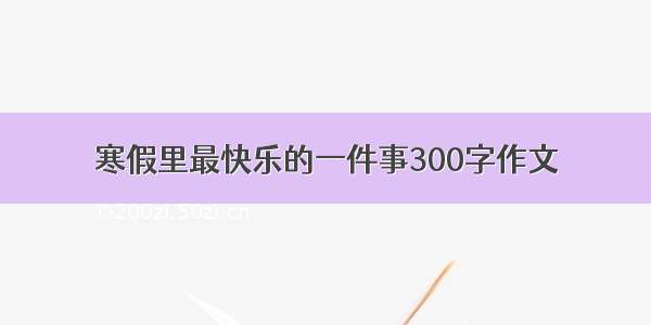 寒假里最快乐的一件事300字作文