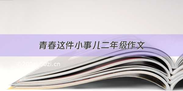 青春这件小事儿二年级作文