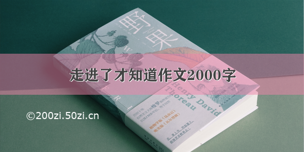 走进了才知道作文2000字