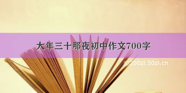 大年三十那夜初中作文700字