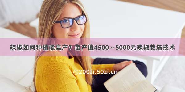 辣椒如何种植能高产？亩产值4500～5000元辣椒栽培技术