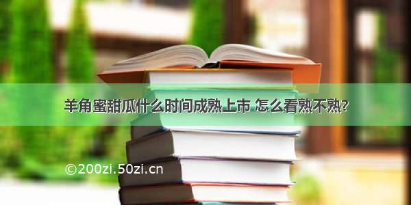 羊角蜜甜瓜什么时间成熟上市 怎么看熟不熟？