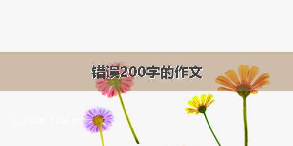 错误200字的作文