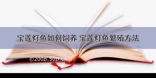 宝莲灯鱼如何饲养 宝莲灯鱼繁殖方法