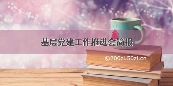 基层党建工作推进会简报