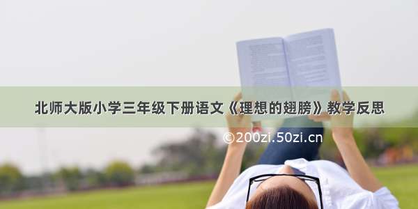 北师大版小学三年级下册语文《理想的翅膀》教学反思