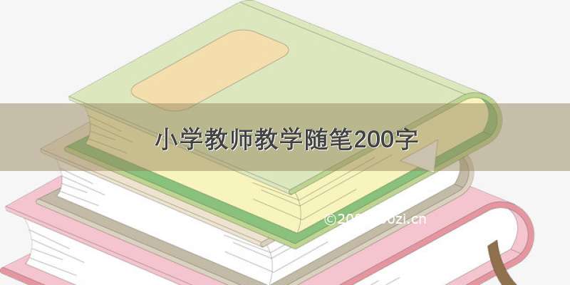 小学教师教学随笔200字