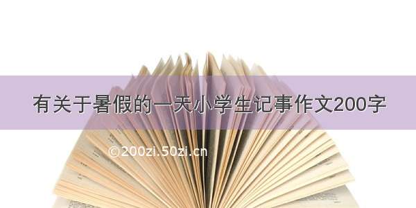 有关于暑假的一天小学生记事作文200字