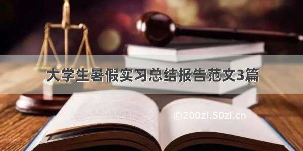 大学生暑假实习总结报告范文3篇