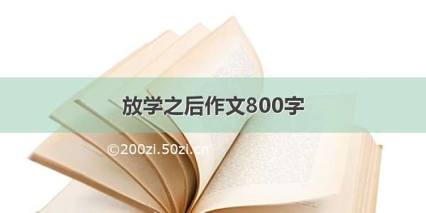 放学之后作文800字