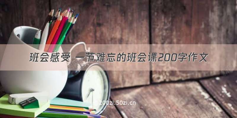 班会感受 一节难忘的班会课200字作文