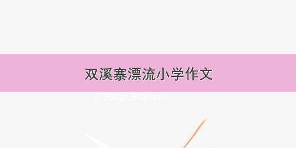 双溪寨漂流小学作文