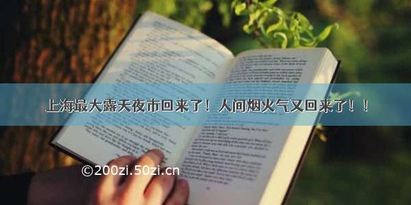 上海最大露天夜市回来了！人间烟火气又回来了！！