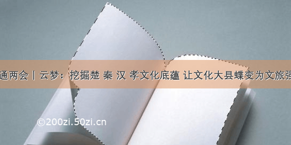 直通两会丨云梦：挖掘楚 秦 汉 孝文化底蕴 让文化大县蝶变为文旅强县