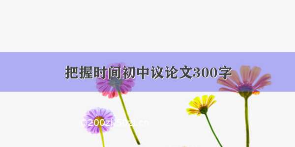 把握时间初中议论文300字