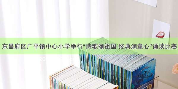 东昌府区广平镇中心小学举行“诗歌颂祖国 经典润童心”诵读比赛