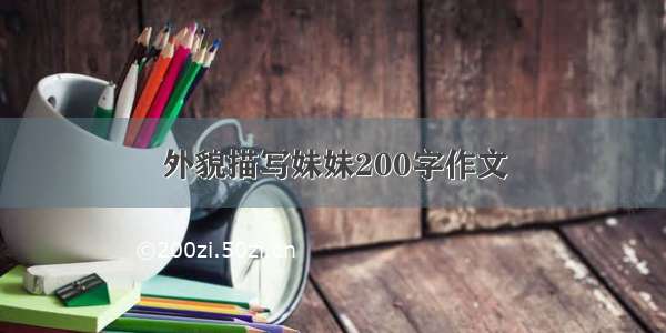 外貌描写妹妹200字作文