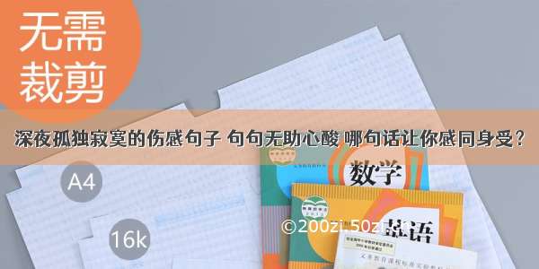 深夜孤独寂寞的伤感句子 句句无助心酸 哪句话让你感同身受？