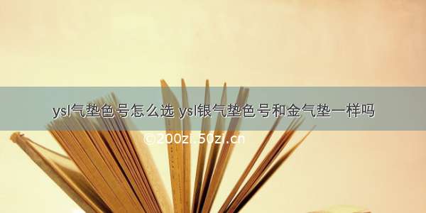 ysl气垫色号怎么选 ysl银气垫色号和金气垫一样吗