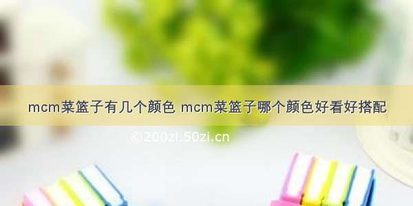 mcm菜篮子有几个颜色 mcm菜篮子哪个颜色好看好搭配