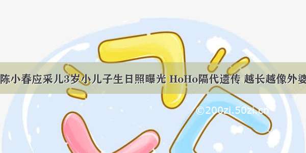 陈小春应采儿3岁小儿子生日照曝光 HoHo隔代遗传 越长越像外婆