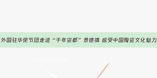 外国驻华使节团走进“千年瓷都”景德镇 感受中国陶瓷文化魅力