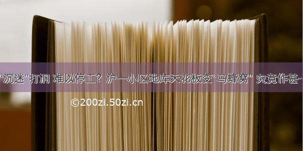 “沉迷”打洞 难以停工？沪一小区地库天花板变“马蜂窝” 究竟作甚…