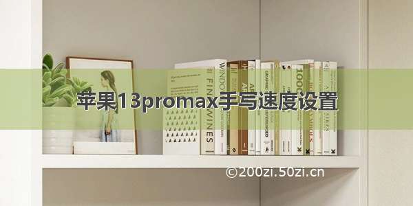 苹果13promax手写速度设置