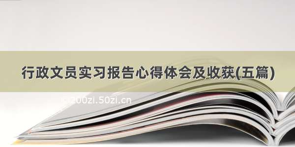 行政文员实习报告心得体会及收获(五篇)