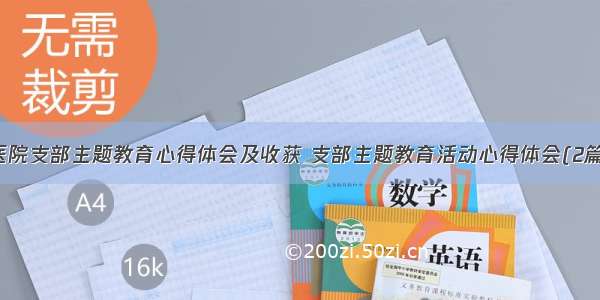 医院支部主题教育心得体会及收获 支部主题教育活动心得体会(2篇)