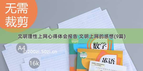 文明理性上网心得体会报告 文明上网的感想(9篇)