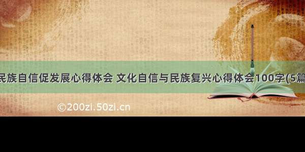 民族自信促发展心得体会 文化自信与民族复兴心得体会100字(5篇)