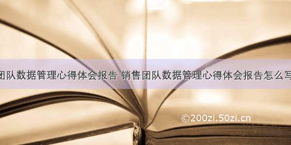 销售团队数据管理心得体会报告 销售团队数据管理心得体会报告怎么写(8篇)