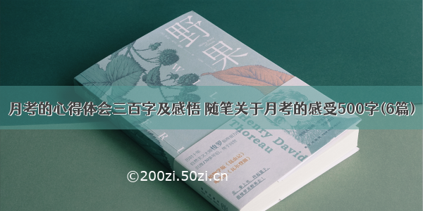 月考的心得体会三百字及感悟 随笔关于月考的感受500字(6篇)