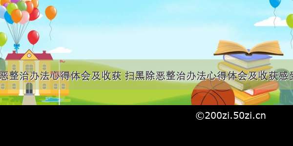 扫黑除恶整治办法心得体会及收获 扫黑除恶整治办法心得体会及收获感受(二篇)