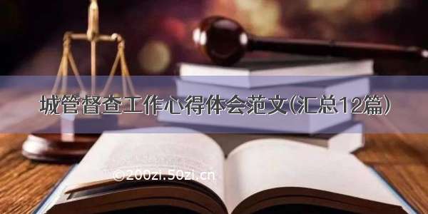 城管督查工作心得体会范文(汇总12篇)