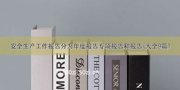 安全生产工作报告分为年度报告专项报告和报告(大全9篇)