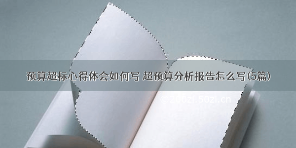 预算超标心得体会如何写 超预算分析报告怎么写(5篇)