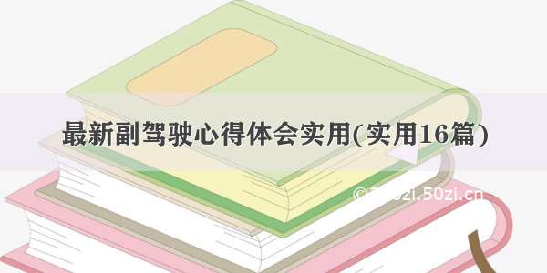 最新副驾驶心得体会实用(实用16篇)