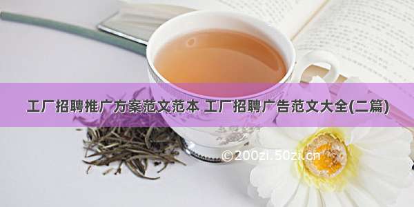 工厂招聘推广方案范文范本 工厂招聘广告范文大全(二篇)