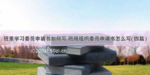 班里学习委员申请书如何写 班级组织委员申请书怎么写(四篇)