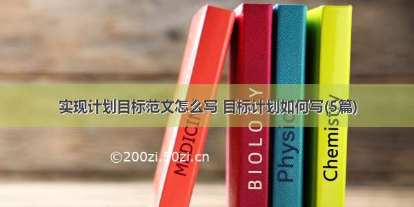 实现计划目标范文怎么写 目标计划如何写(5篇)