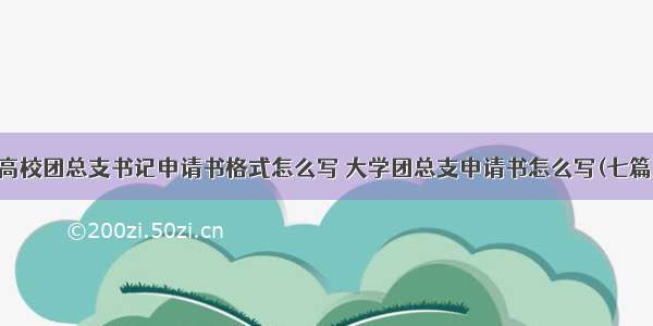 高校团总支书记申请书格式怎么写 大学团总支申请书怎么写(七篇)