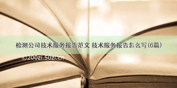 检测公司技术服务报告范文 技术服务报告怎么写(6篇)