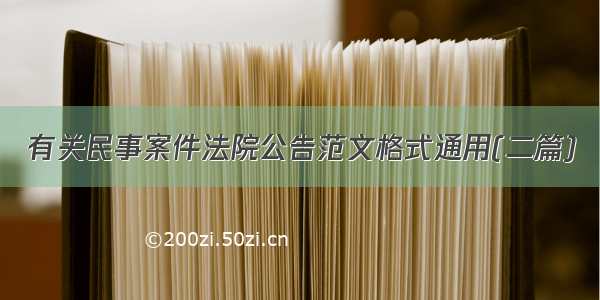 有关民事案件法院公告范文格式通用(二篇)