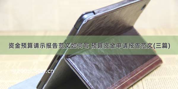 资金预算请示报告范文如何写 预算资金申请报告范文(三篇)