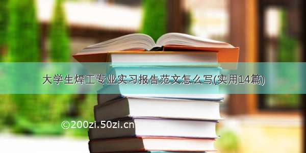 大学生焊工专业实习报告范文怎么写(实用14篇)