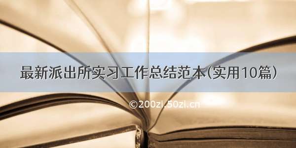 最新派出所实习工作总结范本(实用10篇)