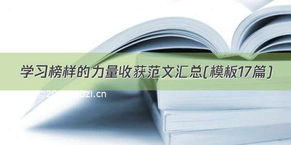 学习榜样的力量收获范文汇总(模板17篇)